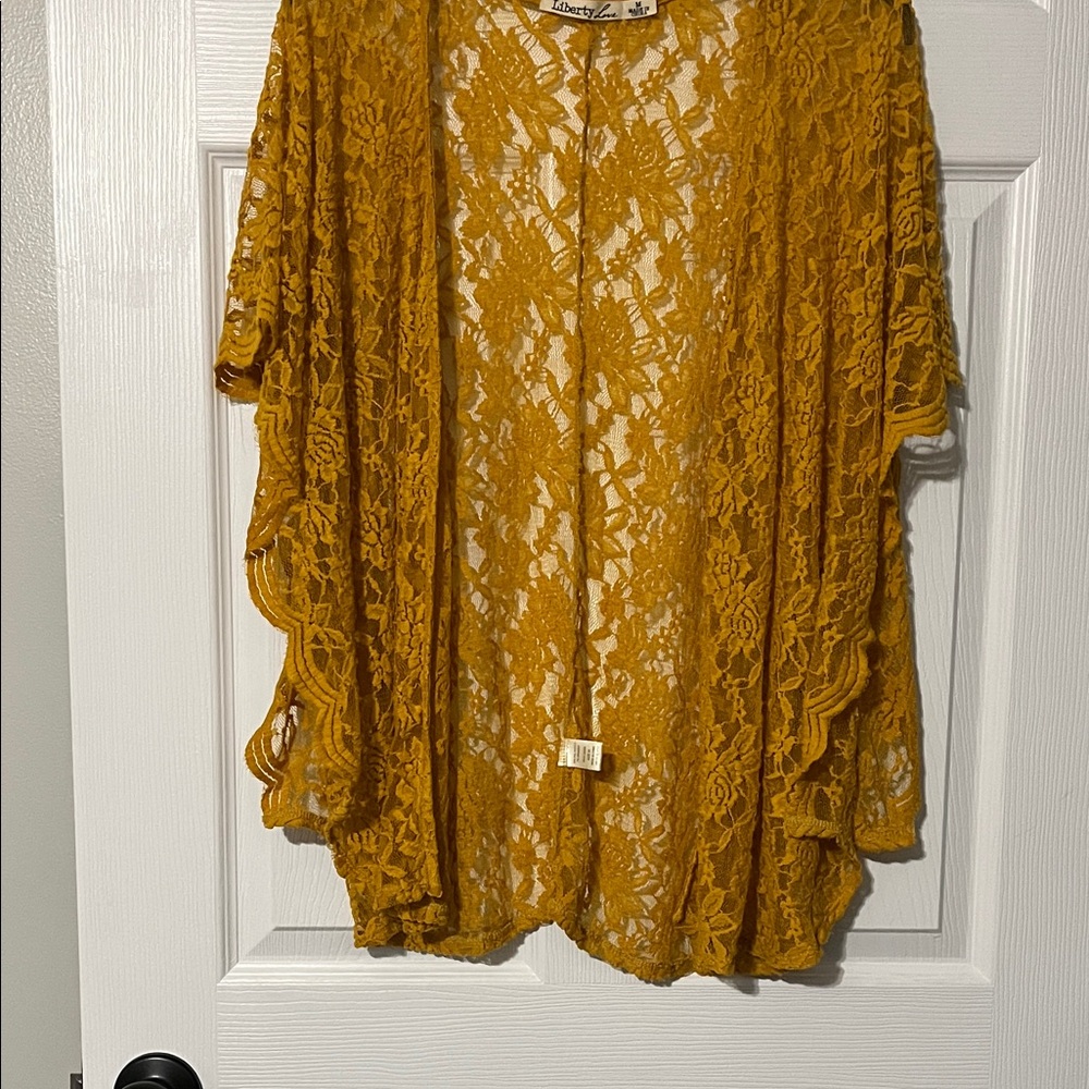Mustard Lace Cardigan